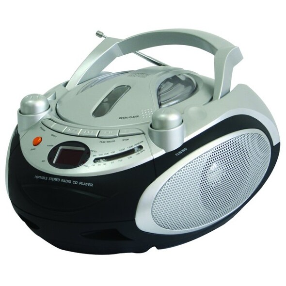 NAXA AM FM CD Jam Box Silver