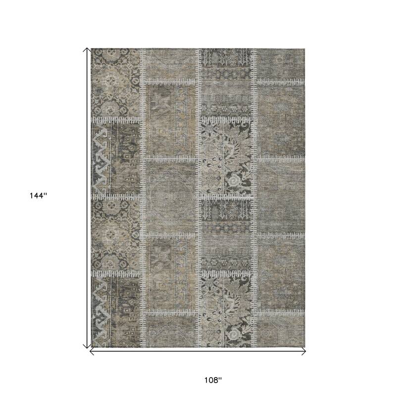 HomeRoots Patchwork Transitional Rectangle Outdoor Rug