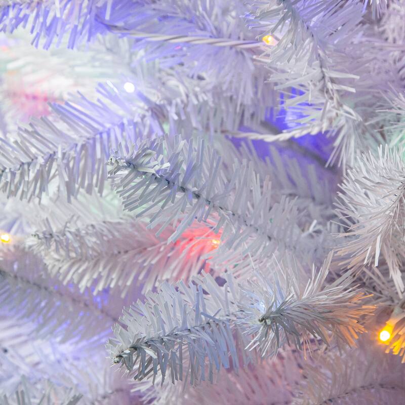 Spectacular 7.5 Ft Color Changing White Parkview Pine Christmas Tree