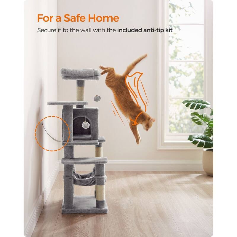 Plush Multi-Level Cat Tree with Sisal-Covered Scratching Posts and Cozy Hideouts for Indoor Cats