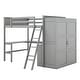 preview thumbnail 25 of 34, Twin/Full Size Loft Bed with Desk(U-Shaped) & Storage Shelves & Wardrobe for Kids/Teen/Adults, Wood Bedframe w/Safety Guardrails