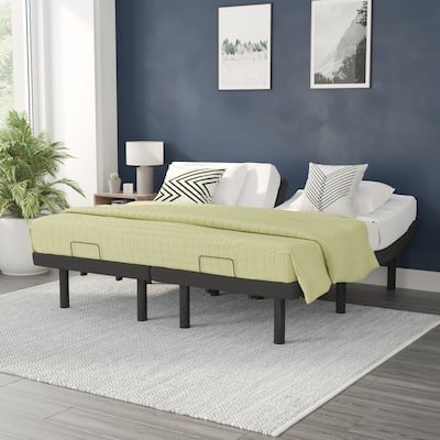 Anti-skid Upholstered Adjustable Bed Base with Wireless Remote