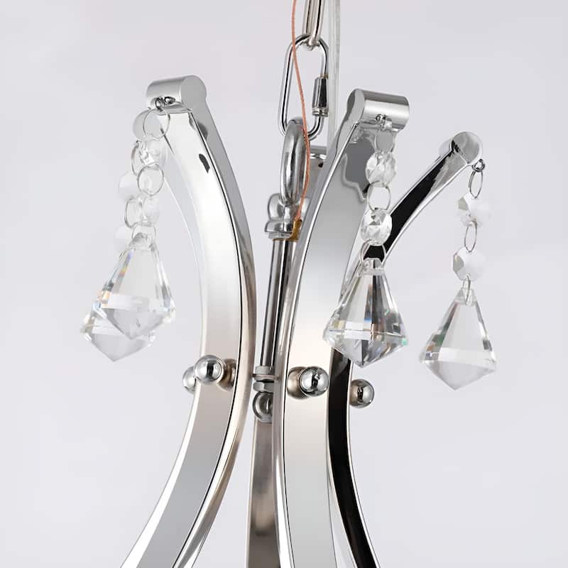 Mini 3-Light Geometric Teardrop Pendant with Crystals Tulipe Lantern Style