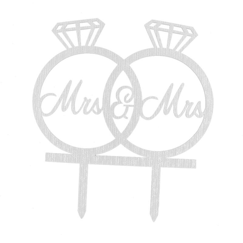 Wedding Acrylic DIY Handicraft Ring Shape Decor Cupcake Cake Topper