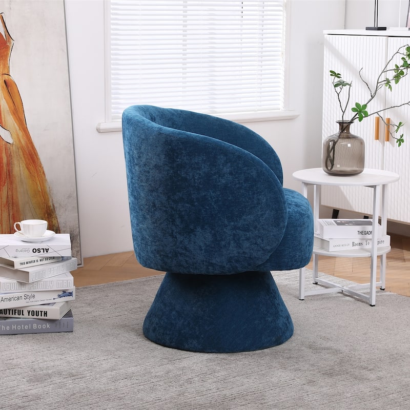 Round Fabric Swivel Accent Chair