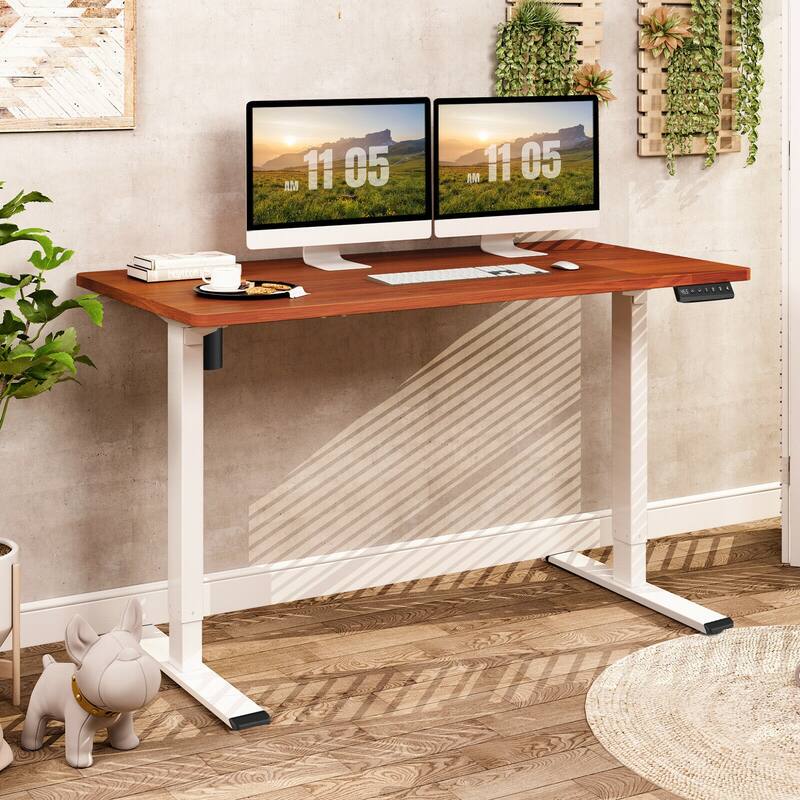 FLEXISPOT 55 x 28 Home Office Standing Desk Electric Height Adjustable Desk with LED Memory Control