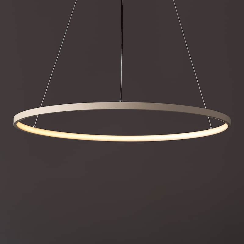 Kinsley Modern Bohemian Iron Integrated LED Pendant by JONATHAN Y - 23.75" - Beige
