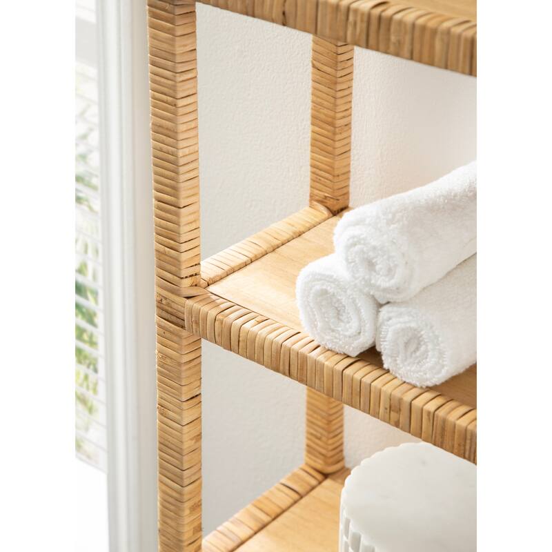 Kate and Laurel Rahmati Rattan Wall Shelf