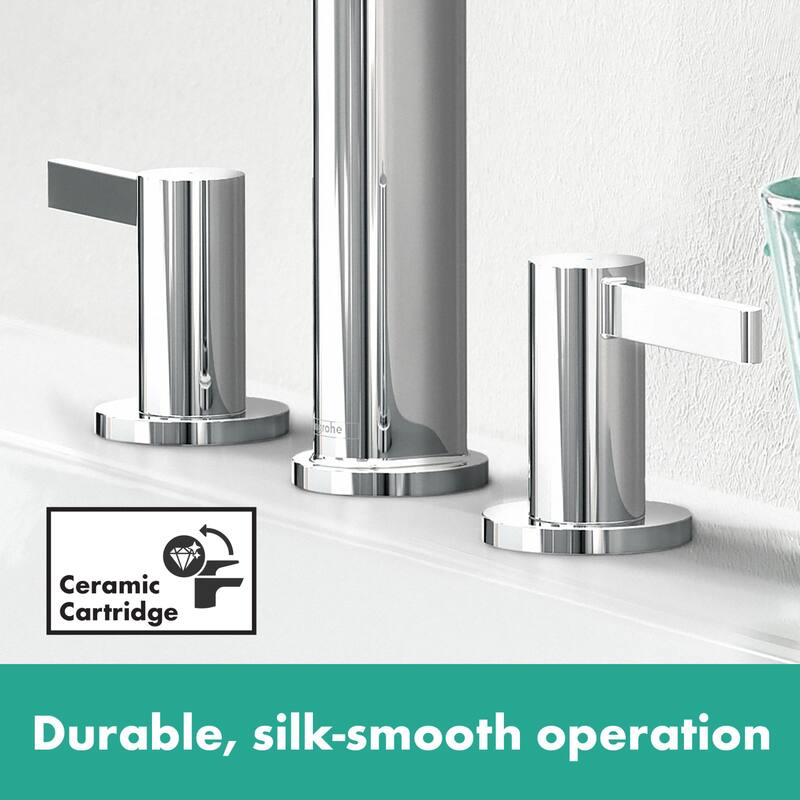 Hansgrohe 76033 Finoris 1.2 GPM Widespread Bathroom Faucet with Pop-Up