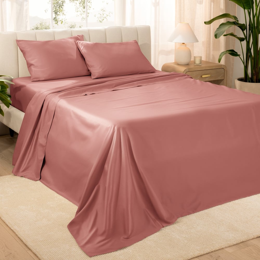 Bare Home Organic Cotton Sheet Set - Silky Smooth Sateen Weave