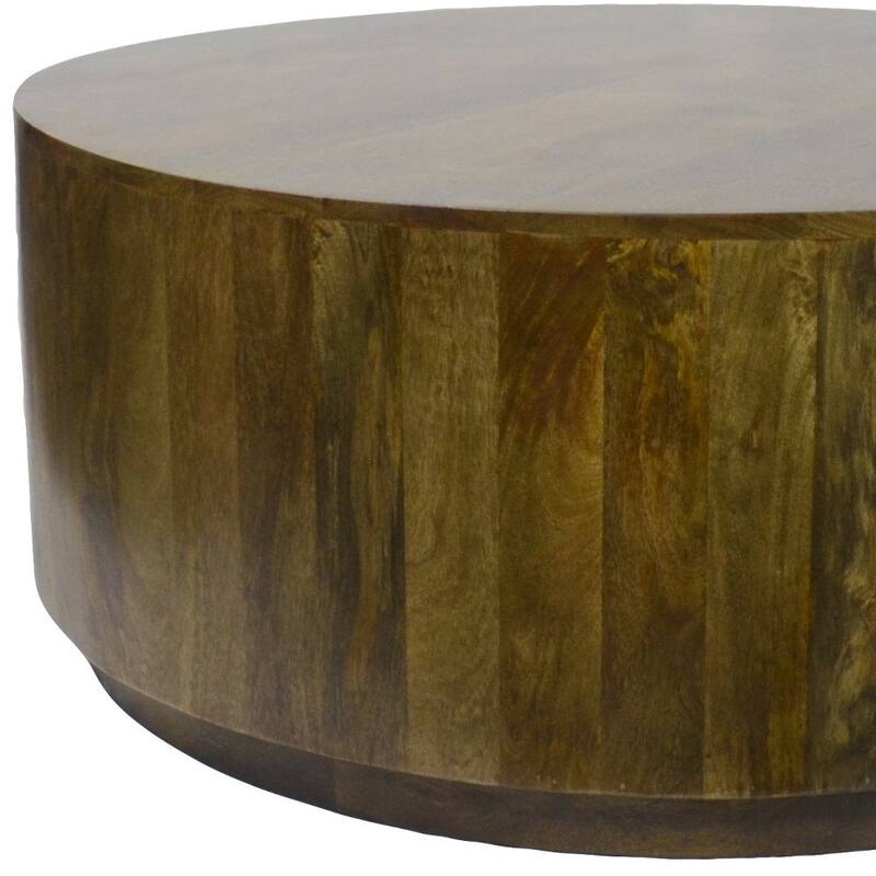 HomeRoots 42" Brown Solid Wood Round Coffee Table - 42' X '17' X '42