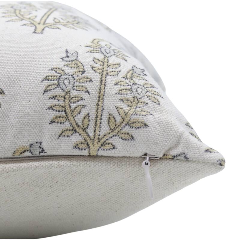 Fabdivine Hand Block Print Pillowcase in Cotton for Hotel Floral Cushion Cover Farmhouse Throw Décor, Coastal Tulip
