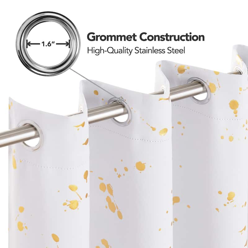 Deconovo Gold Spot Curtain Panel Pair (2 Panel)