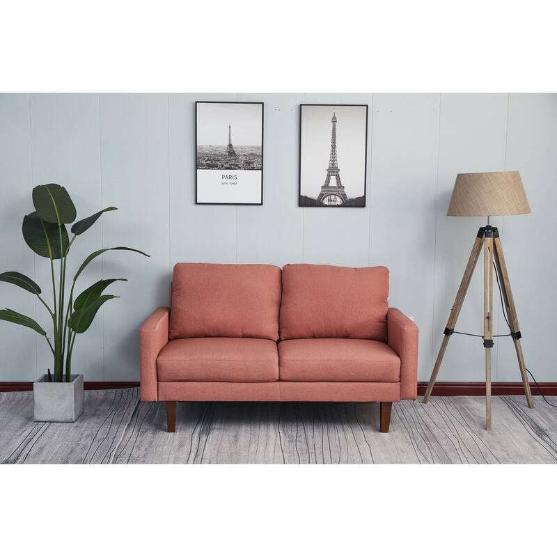 Adelaide 58'' Square Arm Loveseat - Coral