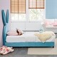 preview thumbnail 27 of 31, VECELO Wooden Cute Rabbit Twin Bed Frame with Upholstered Headboard, Kids Bed Frame Set of 2