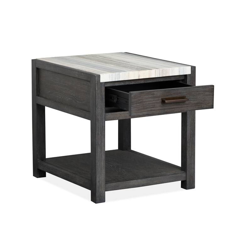 Magnussen Home Plum Creek Ravenwood Black Rectangular End Table - 22''W x 26''D x 24''H