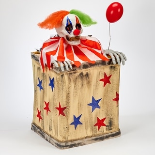 31" Animated Clown on Canvas Box
