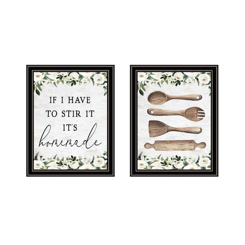 Trendy Decor 4U "Homemade Kitchen" Printed Framed Wall Art by Lettered & Lined - Black - 14 x 18