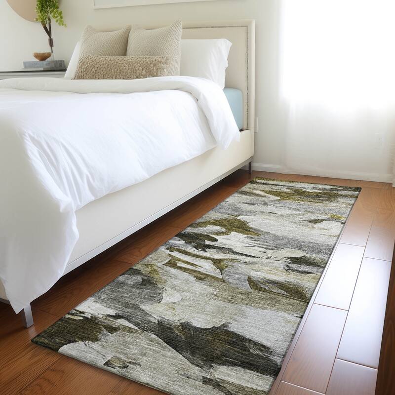 Machine Washable Indoor/ Outdoor Modern Chantille Rug - Granite - 2'3" x 7'6"