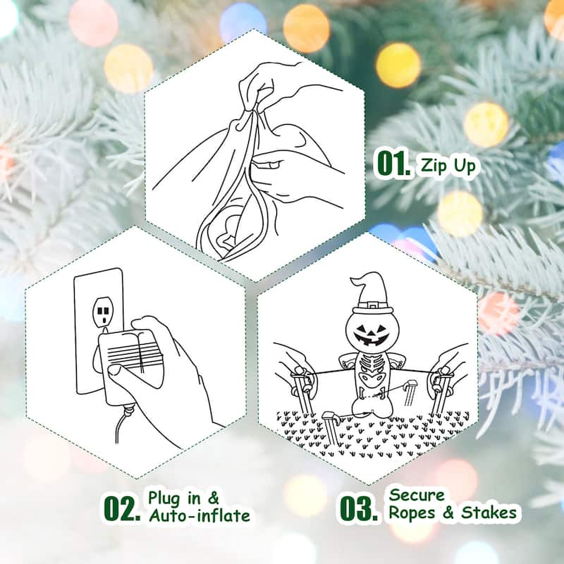 Gymax 7.5ft Inflatable Santa Reindeer Sled Christmas Decoration w/ LED - See Details