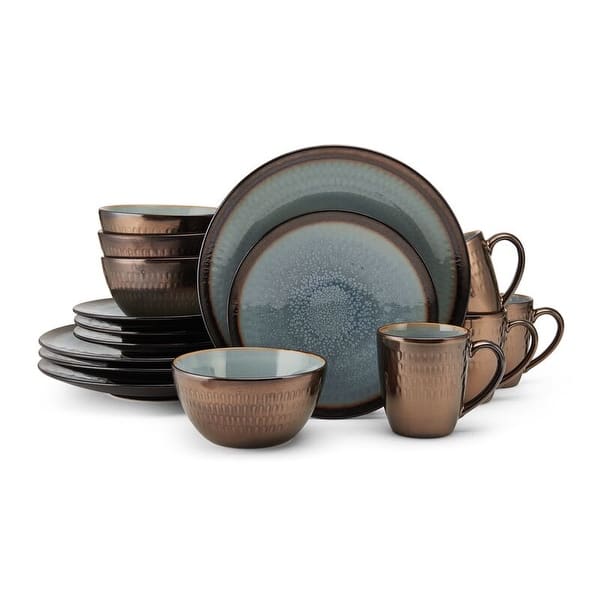 Mikasa Gourmet Basic Anastasia Blue 16-piece Dinnerware Set, Service for 4