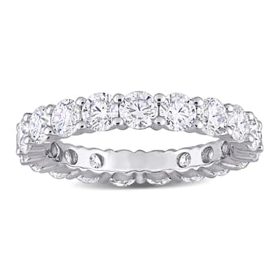 Round 2 3/4ct TGW Moissanite Full Eternity Band in 10k White Gold by Miadora