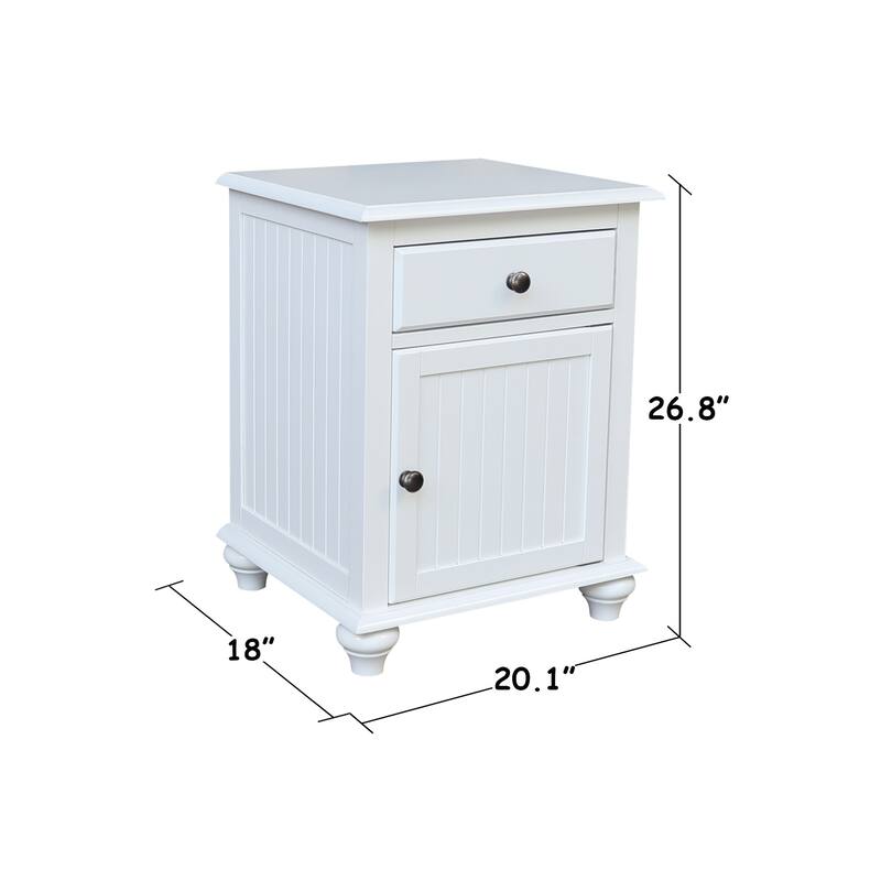 International Concepts Solid Wood Nightstand with Storage Cabinet