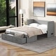 preview thumbnail 1 of 12, Full Murphy Bed with USB Ports, Large Drawers and Metal Handles Gray - Full