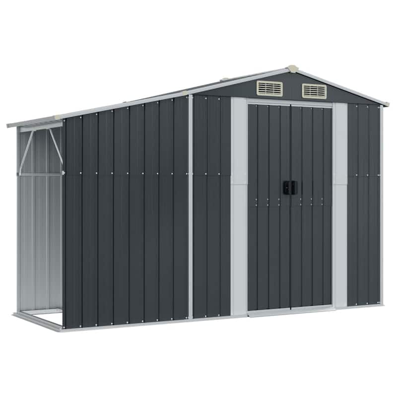 vidaXL Garden Shed Metal Outdoor Storage Tool Shed House Galvanized Steel