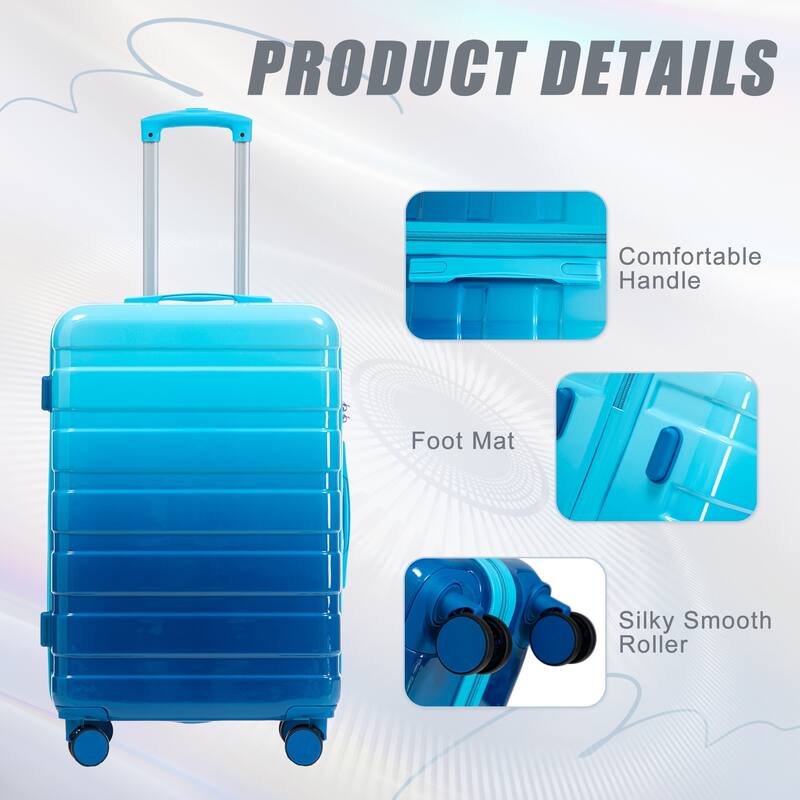 20"/24"/28" 3 pcs/set in PC Spinner Wheel Luggage, Carry on Suitcase, With Gradient Color and Combination Lock