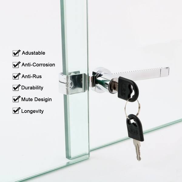 Shop Supermarket Stainless Steel Cabinet Display Case Glass Door Showcase Lock W Keys 2 Pcs Overstock 28955149