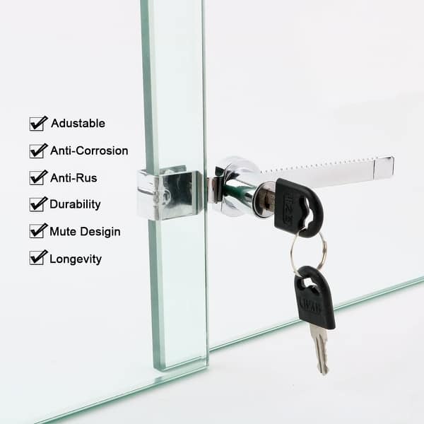 BTMB Drawer Display Case Showcase Glass Door Cabinet Lock,2 Set w 4 Keys Keyed Alike