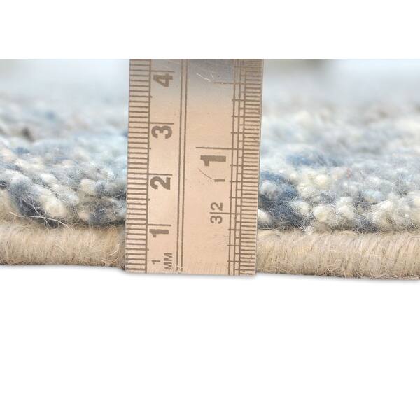 One of a Kind Hand-Knotted Modern & Contemporary 2' x 3' Trellis Wool Grey Rug - 2'1"x2'10"