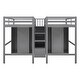 preview thumbnail 21 of 23, Double Loft Beds with Wardrobes and Staircase，Twin Size