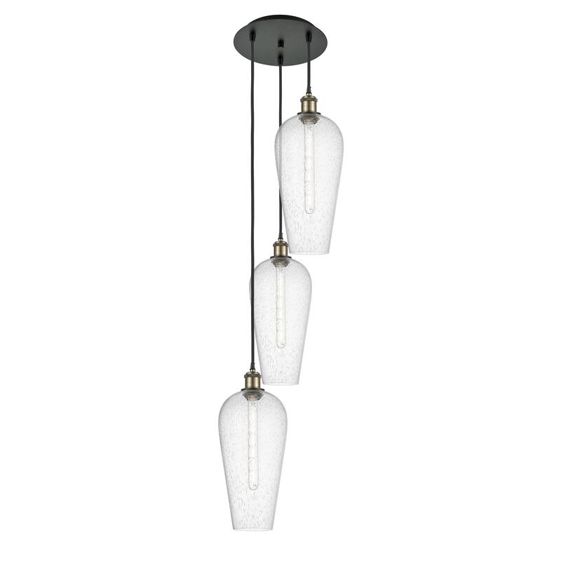 Innovations Lighting Endless Possibilities Ballston - Chelsea - 3 Light 15" Cord Hung Multi Pendant - Black Antique Brass/Seedy