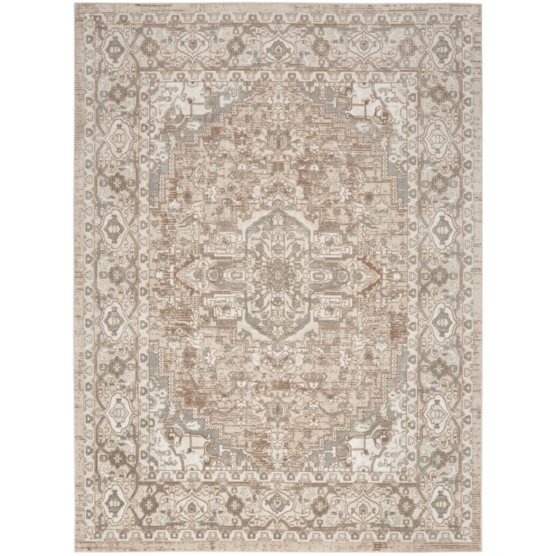 Nourison Concerto Traditional Persian Medallion Area Rug. - 3'9" x 5'9" - Beige