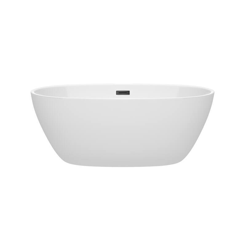 Wyndham Collection Juno 59-inch White Freestanding Soaking Bathtub