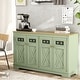 preview thumbnail 4 of 22, 57.4" Farmhouse Storage Sideboard Buffet Cabinet with 4 Glass Doors and Adjustable Shelves