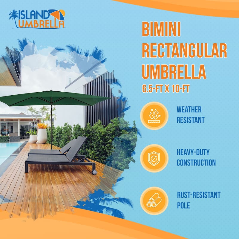 Island Umbrella Bimini Rectangular Market Umbrella Canopy