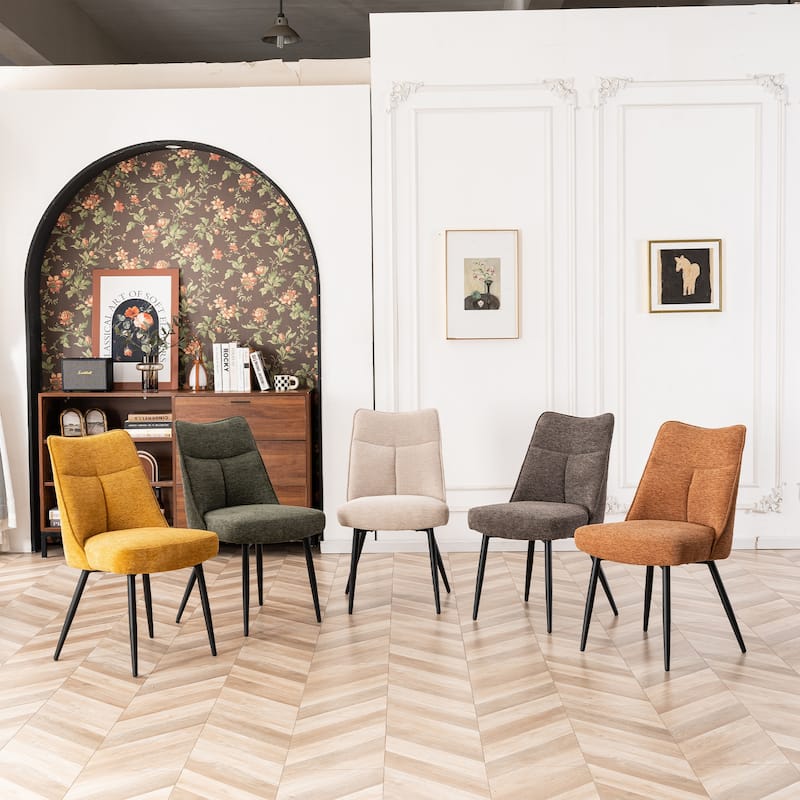 Modern Upholstered Fabric Kitchen & Dining Room Chairs Set of 2