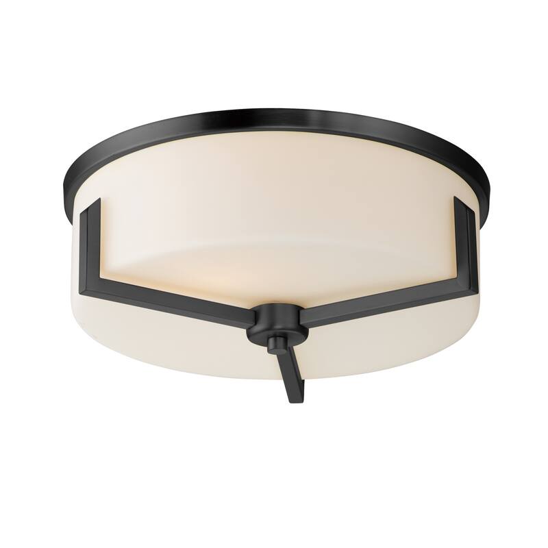 Maxim 21280 Dart 3 Light 14" Wide Flush Mount Drum Ceiling Fixture - Black