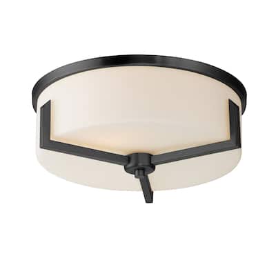 Maxim 21280 Dart 3 Light 14" Wide Flush Mount Drum Ceiling Fixture