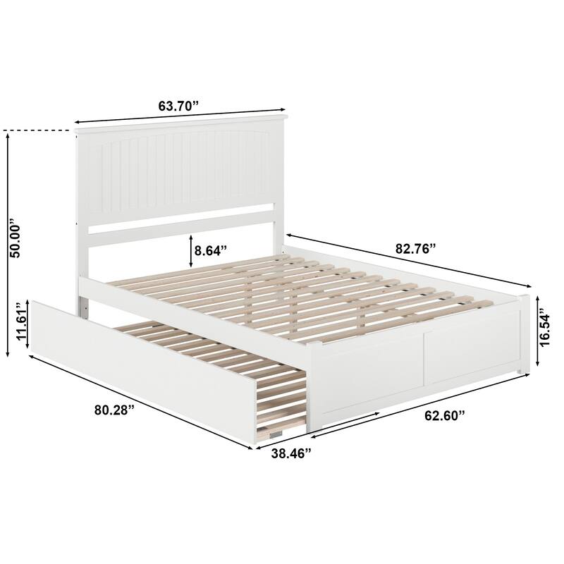 Nantucket Bed with Footboard and Twin Extra Long Trundle