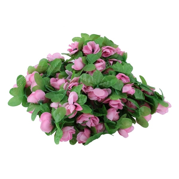 Plastic Artificial Flower Hanging Decor Ivy Vine Light Pink 7.2ft Length 2pcs