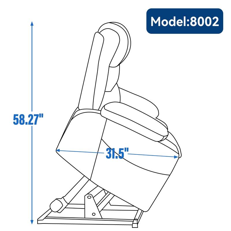 Dual Motor Power Lift Recliner Chair, Heavy Duty Motion Mechanism with 8-Point Vibration Massage and Lumbar Heating