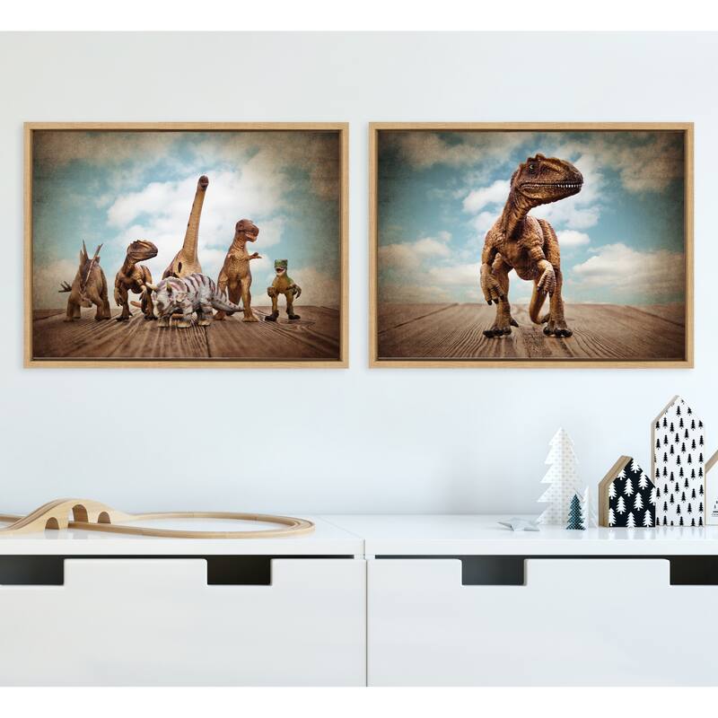 Kate and Laurel Sylvie Dinos Canvas by Saint and Sailor Studios