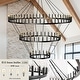 preview thumbnail 19 of 22, Extra Large Wagon Wheel Chandelier High Ceiling Farmhouse Chandeliers