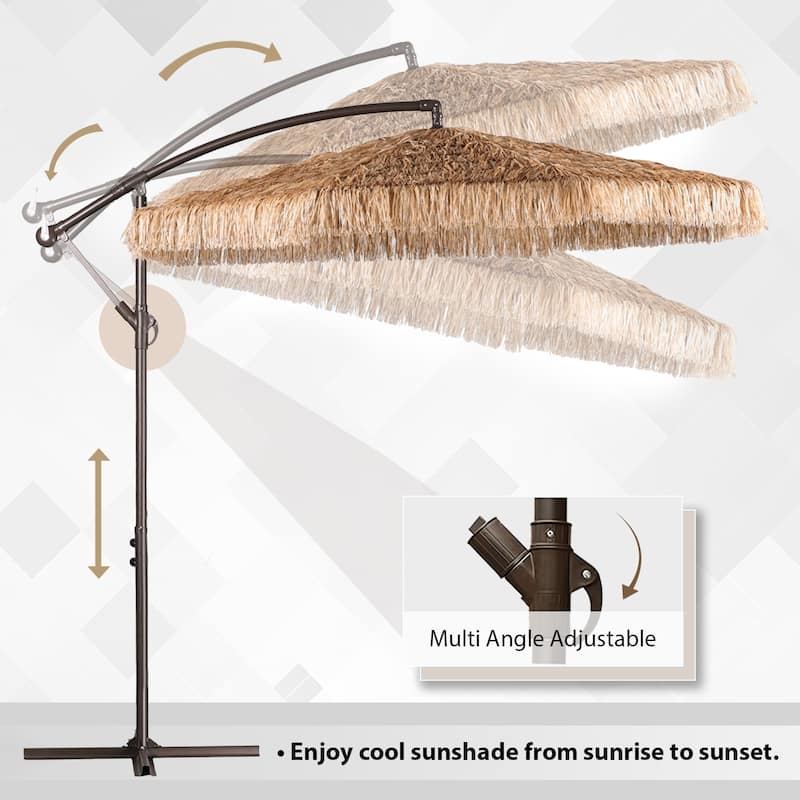 Aoodor Grand patio 9FT Thatch Tiki Umbrella (No Base)