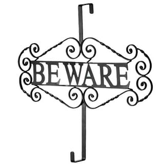 National Tree Company Halloween "Beware" Wreath Hanger, 16 Inches - 16 in