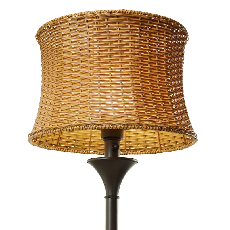 Havenside Home Pocologan 59.5-inch Outdoor and Indoor Basket-weave Floor Lamp - 16.25"L x 16.25"W x 59.5"H